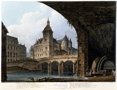 Paryż: Le Pont au Change - w „”Paryż widziany przez J.C. Matsa”, wyd. Miller, Londyn autorstwa John Claude Nattes