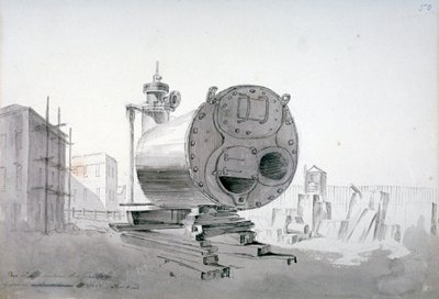 Maszyna parowa, New Road, Islington, Londyn, 1808 autorstwa John Claude Nattes
