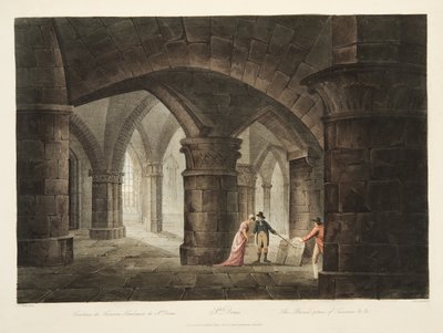 Miejsce pochówku Turenne, ilustracja z Wersalu, Paryża i Saint Denis, wyd. 1809 (akwatinta) autorstwa John Claude Nattes