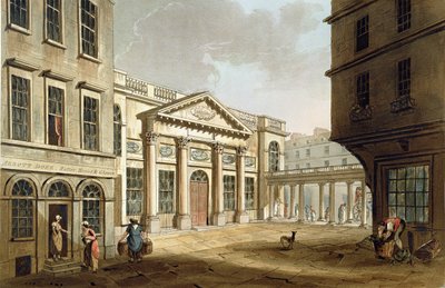 Pijalnia, z „Łaźnia ilustrowana serią poglądów”, sztychowana przez Johna Hilla (1770-1850) wyd. przez Williama Millera, 1804 (akwatinta) autorstwa John Claude Nattes