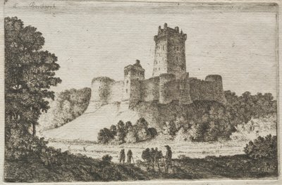 Zamek Borthwick ze wschodu autorstwa John Clerk of Eldin