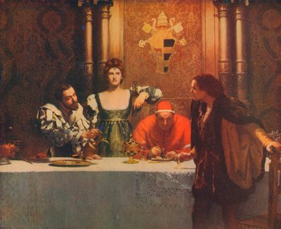 Kieliszek wina z Cezarem Borgią, 1893, 1914 autorstwa John Collier