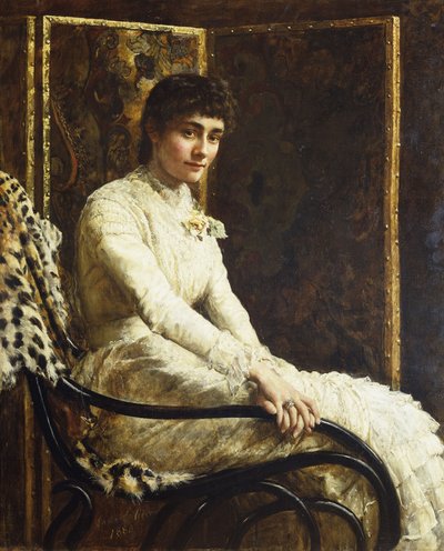 Portret żony artysty Marian Huxley w sukni ślubnej, 1880 autorstwa John Collier