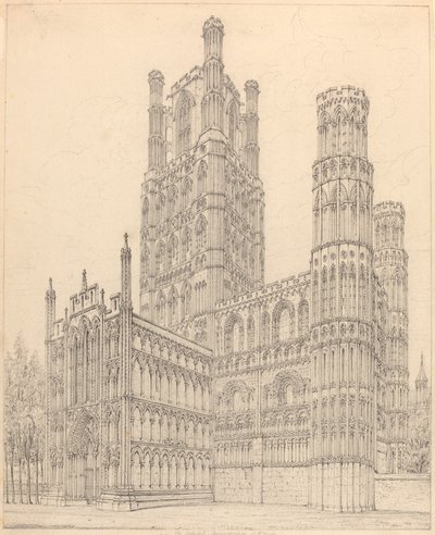 Katedra w Ely, Cambridgeshire, SW Pogląd autorstwa John Coney