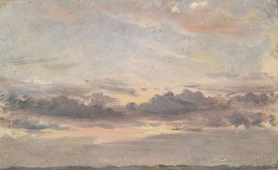 Studium chmur, zachód słońca, ok. 1821 (olej na papierze na tekturze) autorstwa John Constable