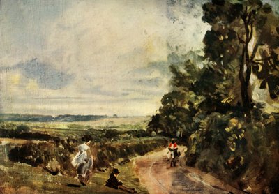 Droga wiejska z drzewami i figurami, c1830, 1934. autorstwa John Constable
