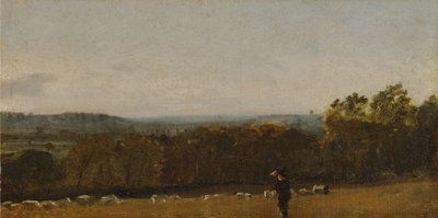 Pasterz w krajobrazie patrzący przez Dedham Vale w kierunku Langham autorstwa John Constable