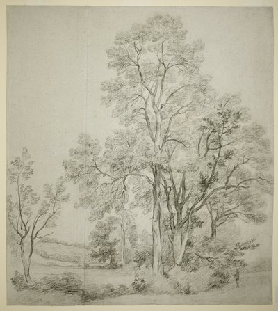 Stoisko Wiązów (recto); Studium East Bergholt z Kościołem (odw.) autorstwa John Constable