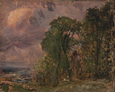 Widok w Hampstead z burzową pogodą autorstwa John Constable