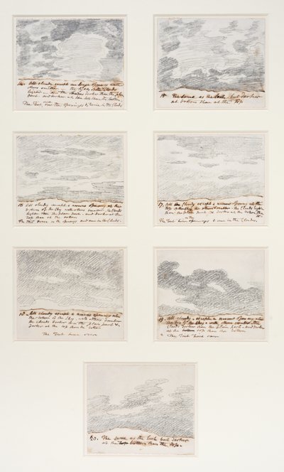 Studium chmur (wg "Engravings of Skies" Alexandra Cozensa), ok. 1822-23 (grafit na papierze) autorstwa John Constable