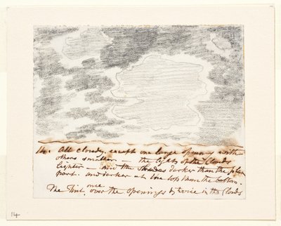 Studium chmur (wg "Engravings of Skies" Alexandra Cozensa), ok. 1822-23 (grafit na papierze) autorstwa John Constable