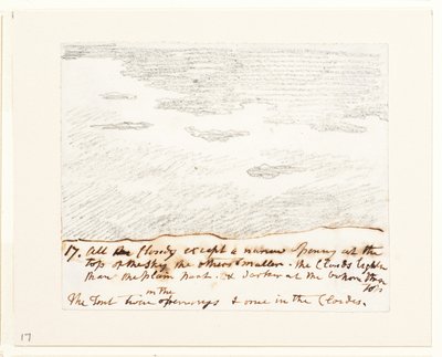 Studium chmur (wg "Engravings of Skies" Alexandra Cozensa), ok. 1822-23 (grafit na papierze) autorstwa John Constable