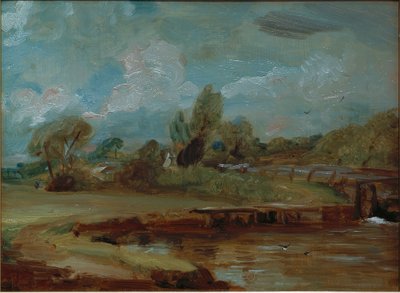 Śluza Flatford, z drogi nad rzeką autorstwa John Constable