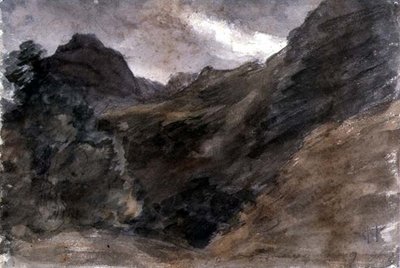 Eagle Crag, Borrowdale, 1806, (recto) (ołówek i wc) autorstwa John Constable
