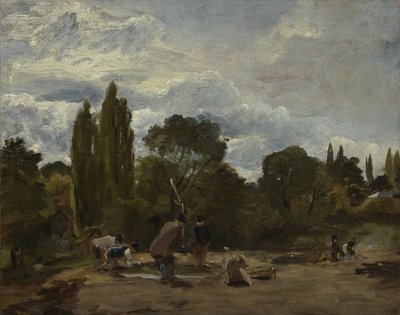 Młócące główki rzepy, East Bergholt, ok. 1812-15 autorstwa John Constable