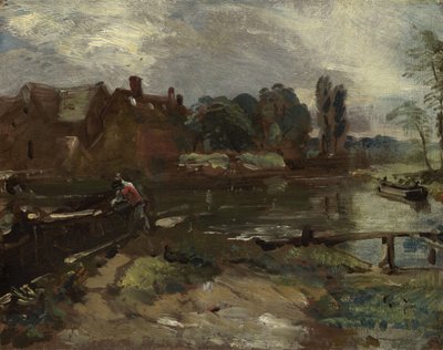 Flatford Mill od śluzy, c.1810 autorstwa John Constable