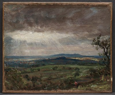 Hampstead Heath, Patrząc w stronę Harrow, ok. 1821 (olej na papierze, oprawiony na płótnie) autorstwa John Constable