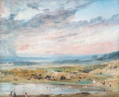 Wrzosowiska Hampstead ze stawem i kąpiącymi się autorstwa John Constable