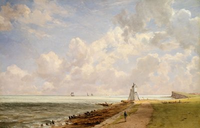 Latarnia morska w Harwich (olej na płótnie) autorstwa John Constable