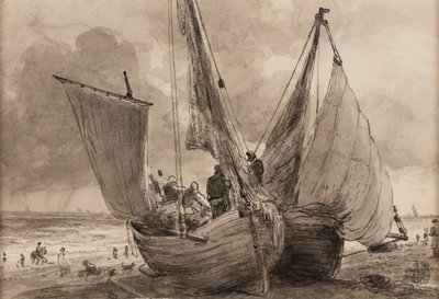 Lugger i łódź Hog, Brighton autorstwa John Constable