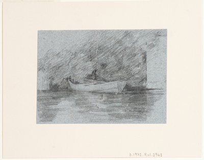 Łódź wiosłowa zacumowana pod brzegiem autorstwa John Constable