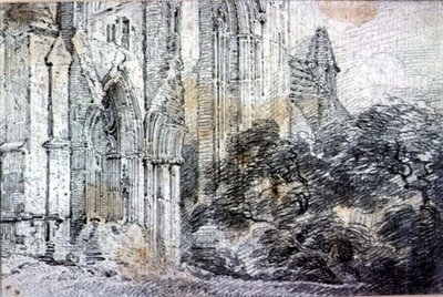 Ruiny kościoła (rysunek) autorstwa John Constable