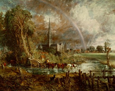 Katedra w Salisbury From the Meadows, 1831 (szczegóły w 188984-188985) autorstwa John Constable