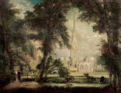 Katedra w Salisbury z terenów biskupich, c.1822-23 autorstwa John Constable