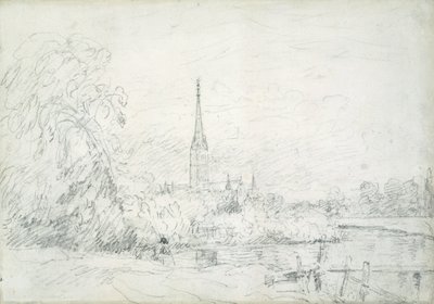 Katedra w Salisbury z północnego zachodu, 1829 (grafit na papierze) autorstwa John Constable