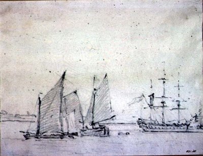 Wysyłka nad Tamizą (grafit na papierze) autorstwa John Constable