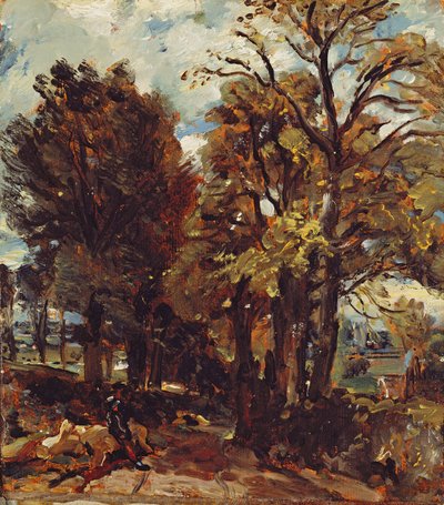 Szkic alei w East Bergholt, ok. 1810 (olej na papierze nałożony na płótno) autorstwa John Constable