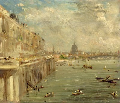Taras Somerset House z mostu Waterloo, ok. 1819 r. autorstwa John Constable