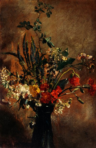 Studium kwiatów w hiacyntowym szkle autorstwa John Constable