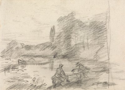 Dwie postacie nad rzeką autorstwa John Constable