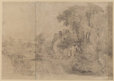 Willy Lotts House, East Bergholt, ok. 1820 (czarna kreda na papierze) autorstwa John Constable