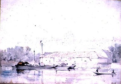 Zamek Windsor z rzeki, 1802 (ołówek i czerwona kreda oraz akwarela) autorstwa John Constable