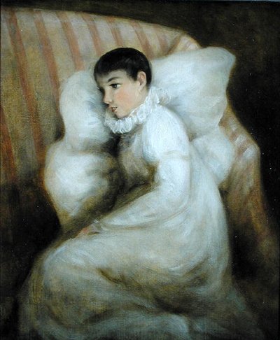 Dziewczynka odpoczywająca na sofie (olej na płótnie) autorstwa John Constable