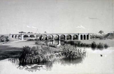 Wiadukt Avon, Wolston, 2 lipca 1837 (pióro i atrament oraz pranie na papierze) autorstwa John Cooke Bourne