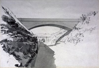 Tunel bukowy, 27 lipca 1837 (pióro i atrament oraz pranie na papierze) autorstwa John Cooke Bourne