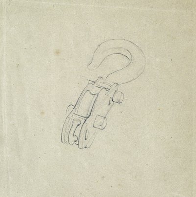 Blok i hak, ok. 1835-38 (ołówek na papierze) autorstwa John Cooke Bourne