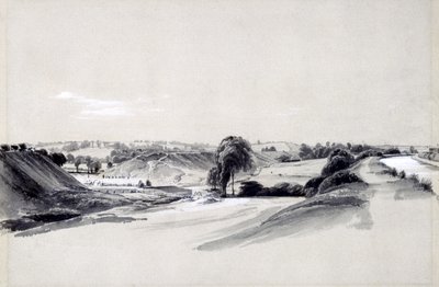 Wykonywanie i nasyp, Bugbrooke, 10 lipca 1837 (pióro i atrament oraz pranie na papierze) autorstwa John Cooke Bourne