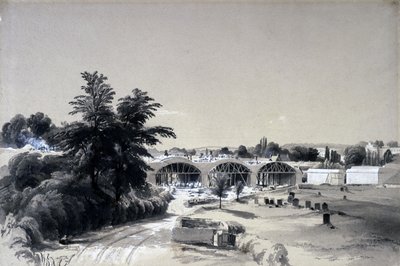 Weedon, Northamptonshire, 6 lipca 1837 (pióro i atrament oraz pranie na papierze) autorstwa John Cooke Bourne