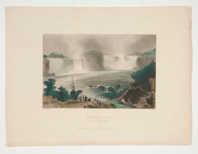 Wodospad Niagara (w pobliżu Clifton House), ilustracja dla Nathaniela Parkera Willisa autorstwa John Cousen