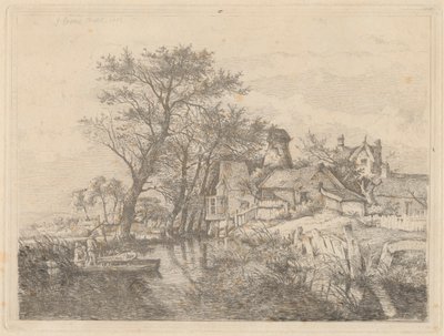 Tył New Mills, Norwich autorstwa John Crome