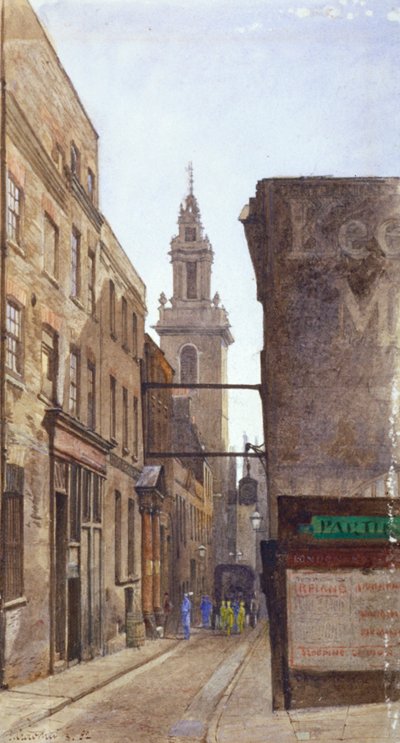 Garlick Hill, miasto Londyn, 1882 autorstwa John Crowther