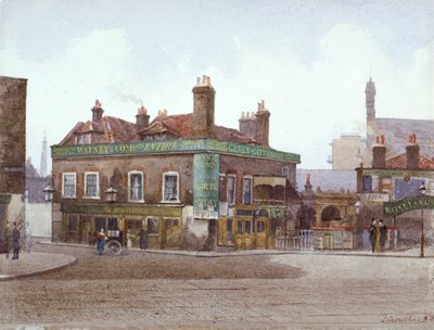 Green Gate Tavern na skrzyżowaniu City Road i Bath Street, Londyn, c1880 autorstwa John Crowther