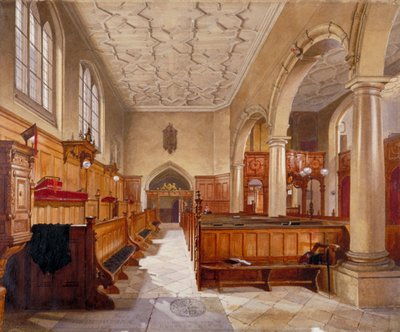 Wnętrze kaplicy w Charterhouse, Londyn, 1885. autorstwa John Crowther