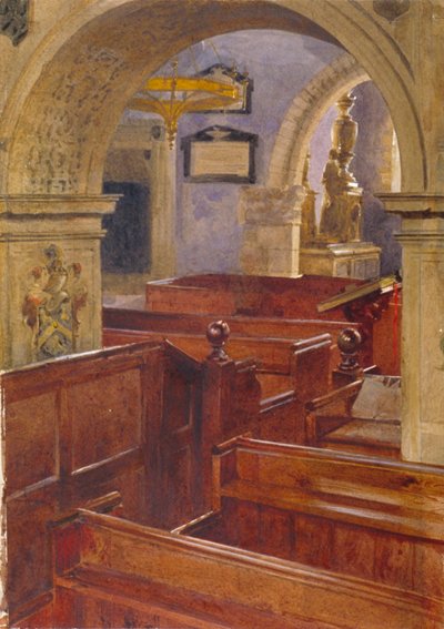 Widok wnętrza kościoła Wszystkich Świętych, Chelsea, Londyn, 1880 autorstwa John Crowther