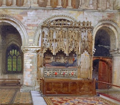 Grób Rahere, klasztor św Bartłomieja, City of London, 1880 autorstwa John Crowther