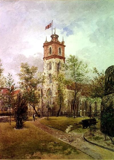 Widok na południowy zachód St. Giles, Cripplegate autorstwa John Crowther
